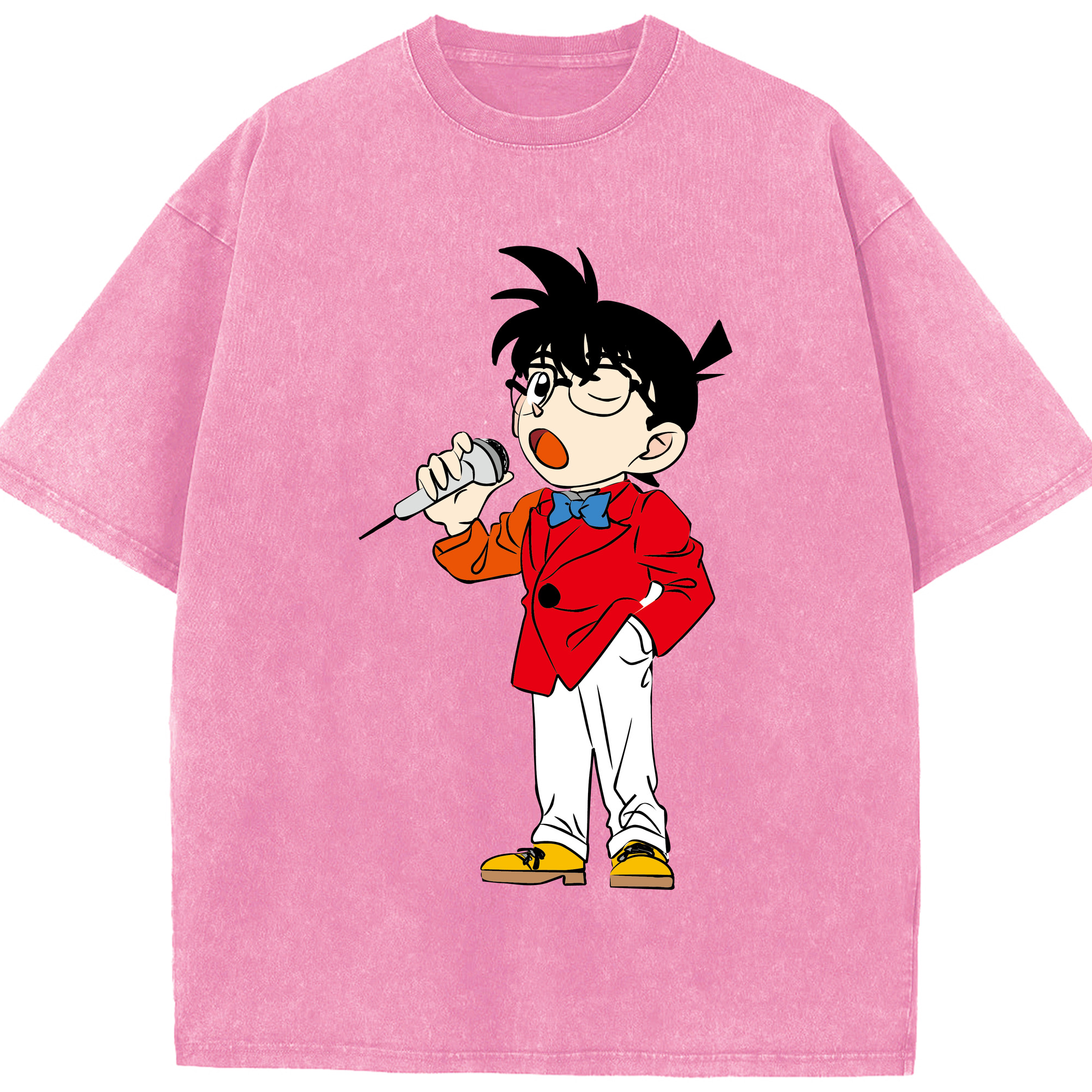 （画像用） 名探偵コナン 江戸川 コナン Detective Conan Conan Edogawa 綿100% ヴィンテージ風 半袖Tシャツ（フロントプリント）